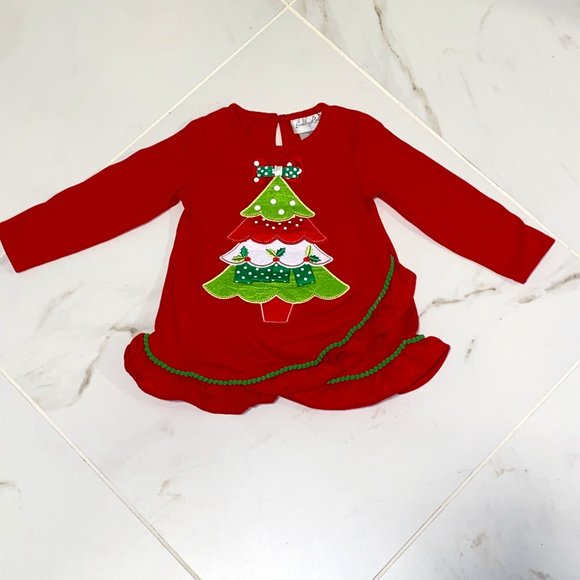 Emily Rose Girls Applique CHRISTMAS TREE Top - Picture 1 of 6